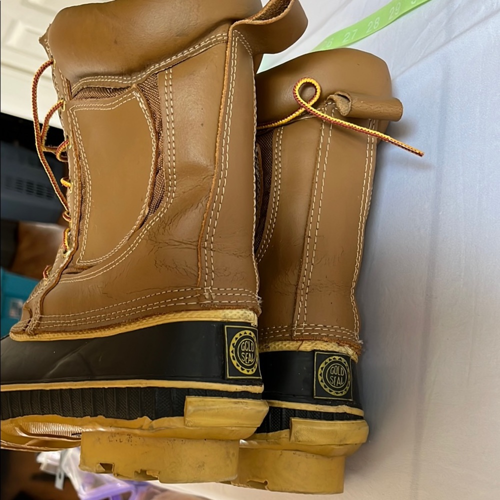 Thermolite Insulated Boots women’s size 8.5-9 Tan and Black Design Mens 7 - Picture 5 of 9